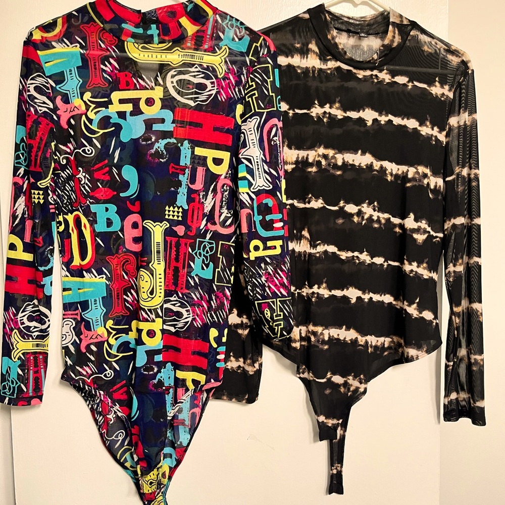 Long sleeve see through bodysuits